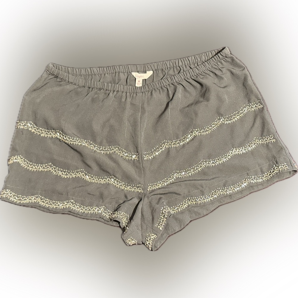 Candie's High Waist Gray Embroidered Shorts